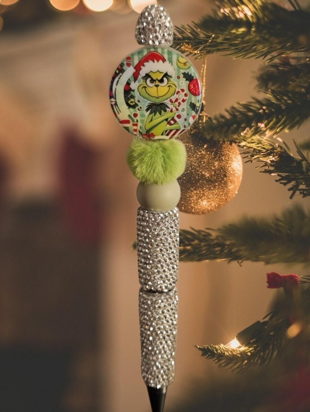 Holiday Grinch Bling Pen Unique Green & Silver